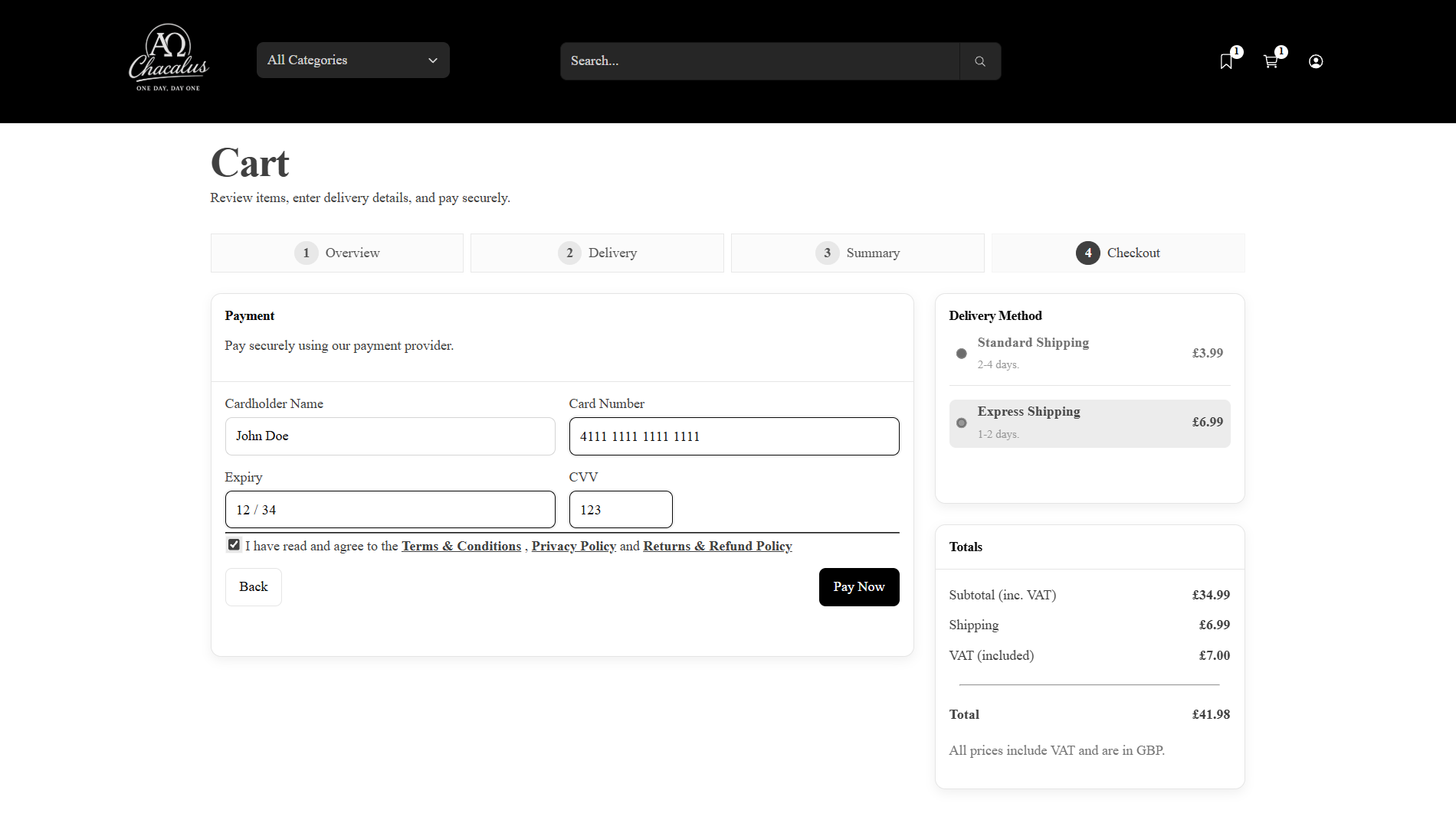 Checkout Infrastructure Screenshot